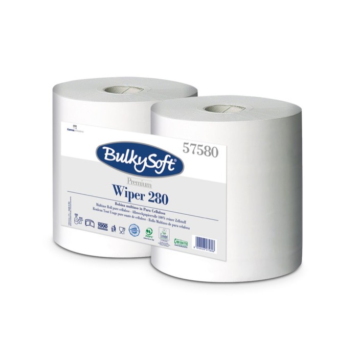 BOBINA LISCIA 2V "BULKYSOFT 280" (kg.5.75) 800 STRAPPI x 2 ROTOLI
