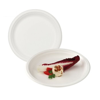 PIATTO TONDO BIANCO IN POLPA Ø23 (ct.10) PZ.50