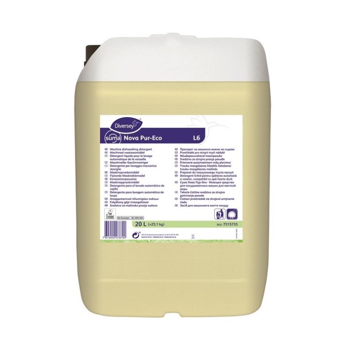 SUMA NOVA PUR ECO L6 "DETERGENTE LAVAGGIO MECCANICO STOVIGLIE" KG.24