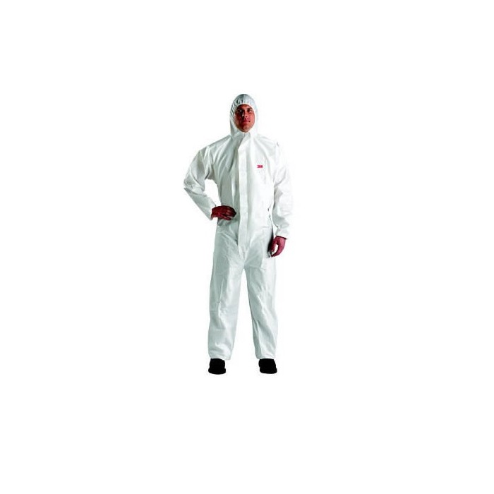 TUTA PROTETTIVA bianca c/cappuccio MICROSAFE "L" "categoria 3" PZ.1