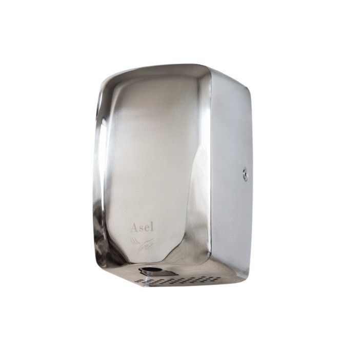 ASCIUGAMANI ELETTRICO ACCIAIO INOX NEW SILENT C/LAMPADA GERMICIDA 1150W