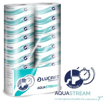 CARTA IGIENICA FASCETTATA a ROTOLO IDROSOLUBILE ACQUASTREAM PZ.72