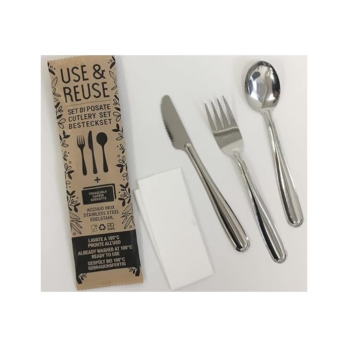 TRIS POSATE IN ACCIAIO INOX + TOV.LO AVANA PZ.60