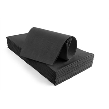 TOVAGLIE PIEGATE IMP. 100X100 GOFFRATE LINES NERO PZ.150