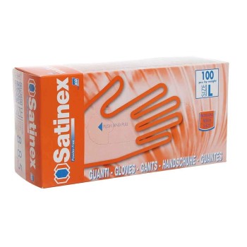 "SATINEX" GUANTI IN LATTICE BIANCO S/TALCO "microruvidi" (L) PZ.100