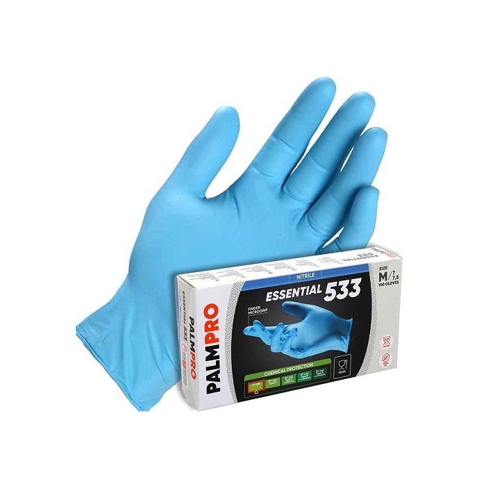 "PALMPRO" GUANTI IN NITRILE BLU S/TALCO "gr.3" (S) PZ.100