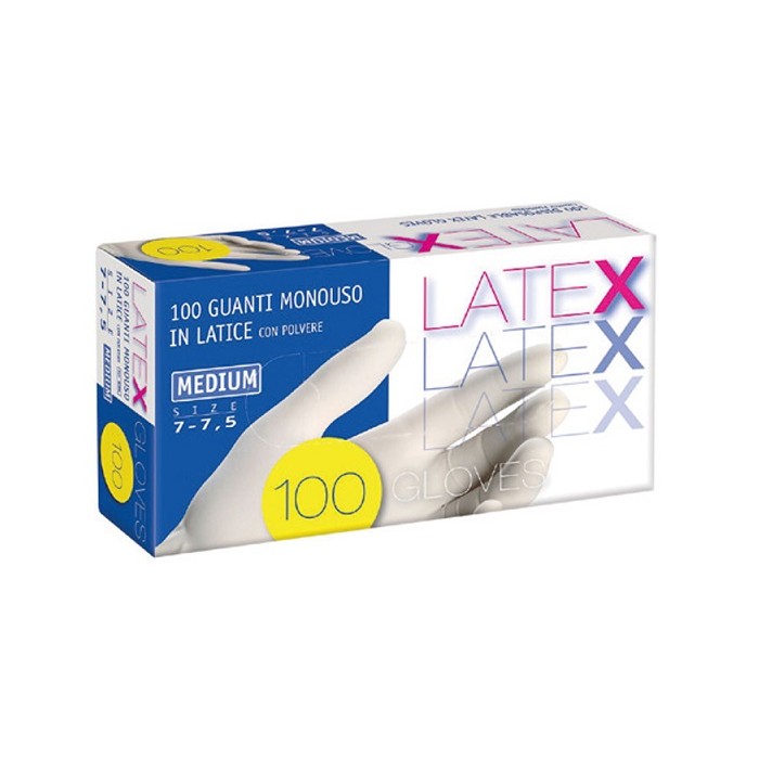 "LATEXGLOVES" GUANTI IN LATTICE BIANCO C/TALCO (L) PZ.100