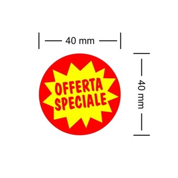 ETICHETTA TONDA A ROTOLO "offerta speciale" (ct.50) rotolo da Pz.1000