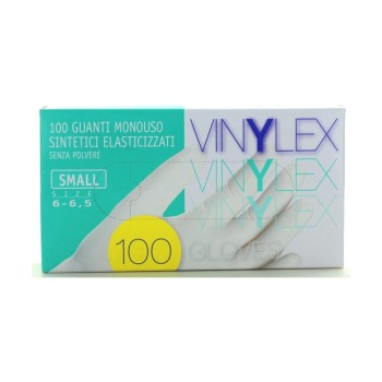 "VINYLEX GLOVES" GUANTI IN VINILE BIANCO S/TALCO (S) PZ.100