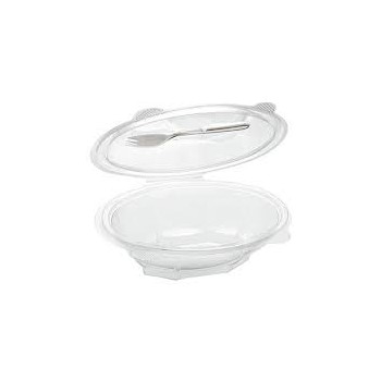 VASCHETTA INSALATA CON COPERCHIO + FORCHETTA ML. 375 8/50 PZ. 50