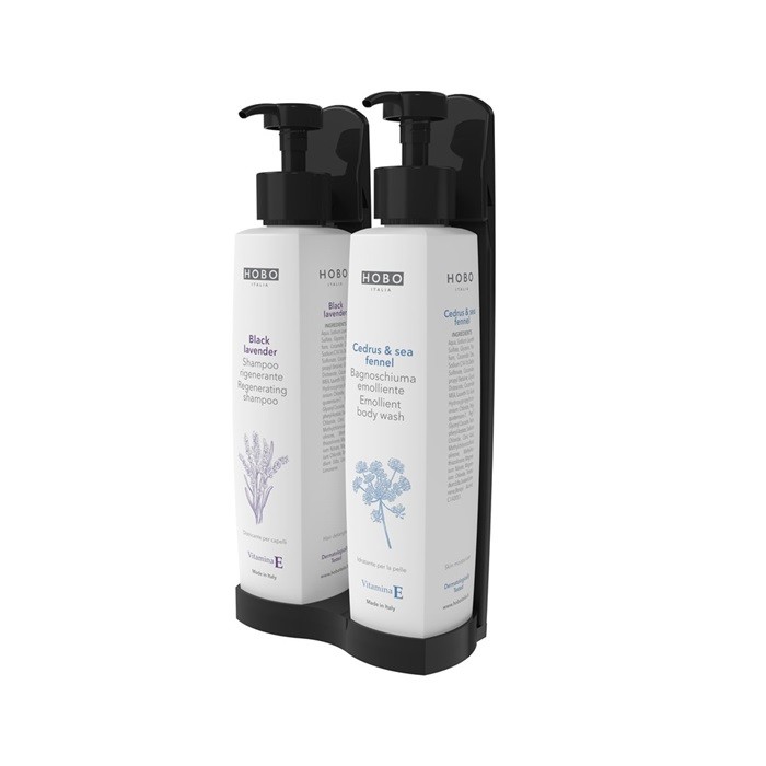 STAFFA DA SUPPORTO MURO NERA DOPPIA "HOBO" PZ.1