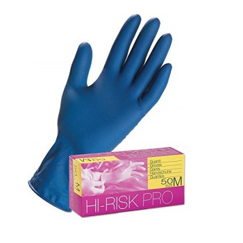 HI-RISK 747 GUANTI LATTICE BLU S/TALCO ALTO SPESSORE "gr.18" (XL) PZ.50