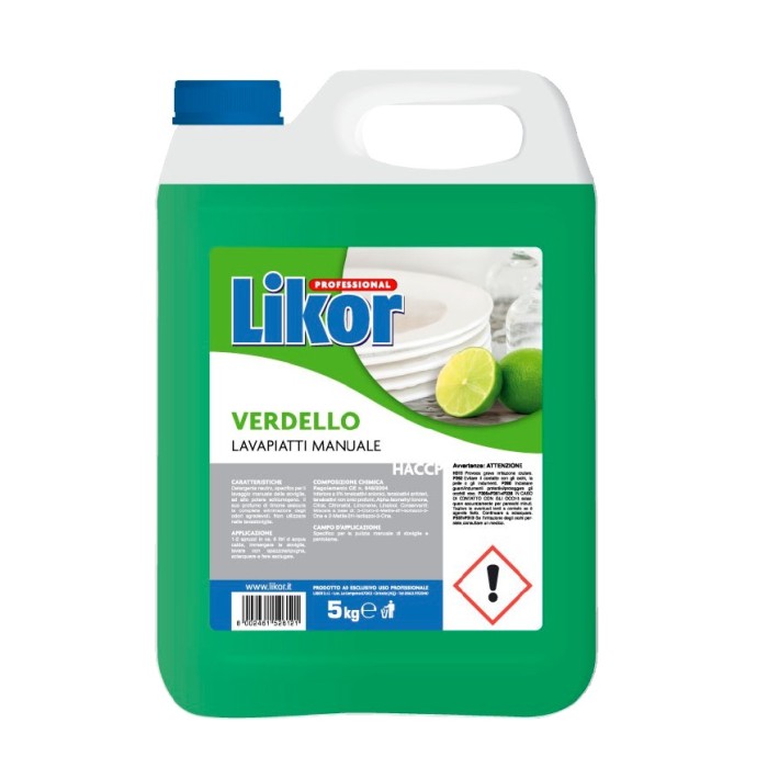 LIKOR VERDELLO DETERGENTE MANUALE PIATTI (ct.2) KG.5