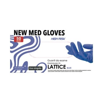 "NEW MED HI-RISK" GUANTI IN LATTICE BLU S/TALCO gr.18,5 (L) PZ.50