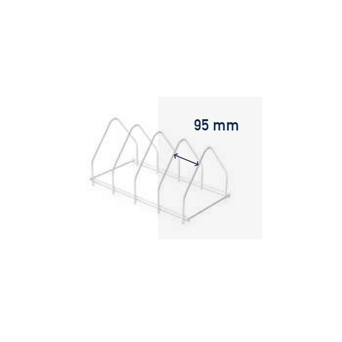 SUPPORTO INOX PER 4 TEGLIE (PASSAGGIO UTILE 95 mm) PZ.1