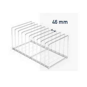 SUPPORTO INOX PER 10 TEGLIE (PASSAGGIO UTILE 46 mm) PZ.1