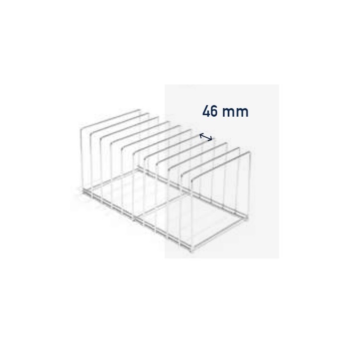 SUPPORTO INOX PER 10 TEGLIE (PASSAGGIO UTILE 46 mm) PZ.1