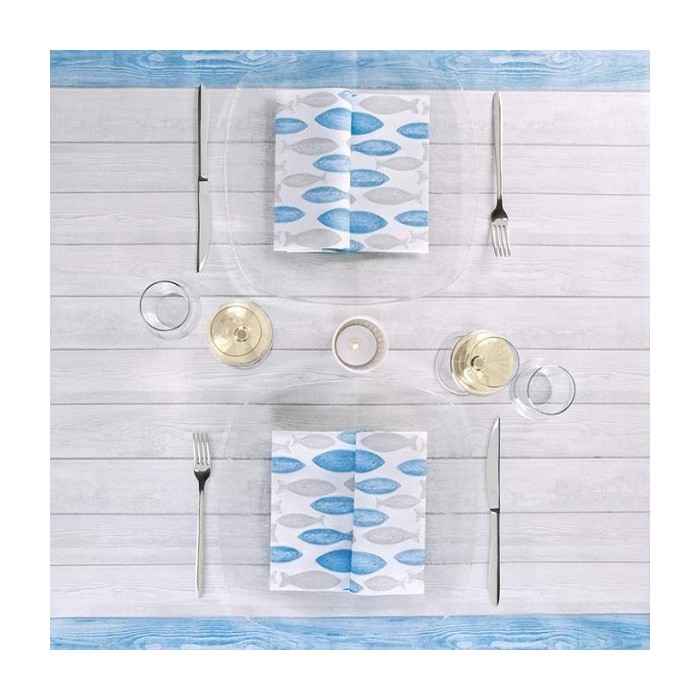 TOVAGLIOLO AIRLAID 40x40 "MEDITERRANEO AZZURRO" (ct.16) PZ.50