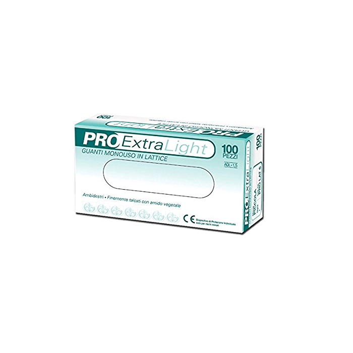 "PRO EXTRA LIGHT" GUANTI IN LATTICE BIANCO C/TALCO (L) PZ.100