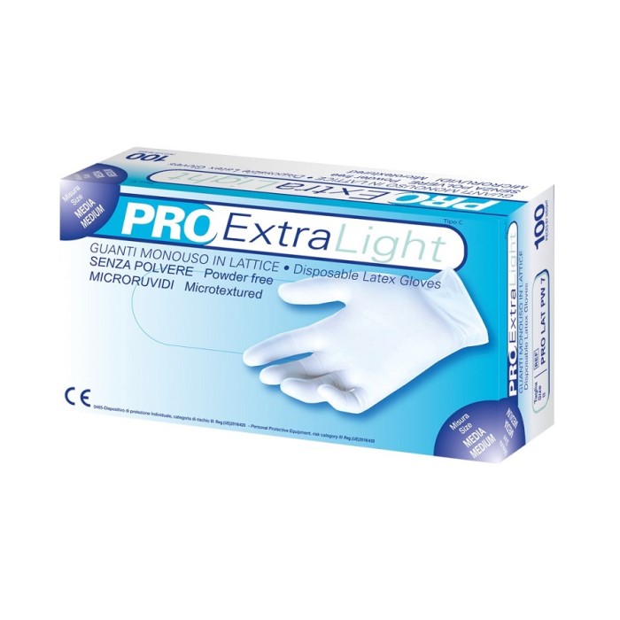 "PRO EXTRA LIGHT" GUANTI IN LATTICE BIANCO S/TALCO (M) PZ.100