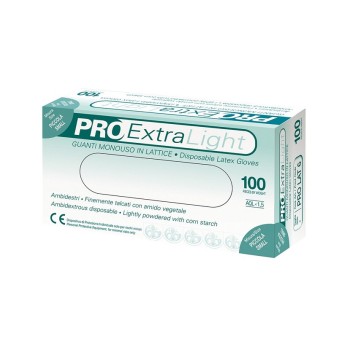 "PRO EXTRA LIGHT" GUANTI IN LATTICE BIANCO S/TALCO (S) PZ.100