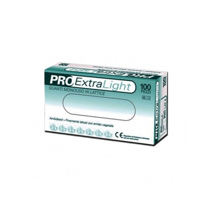 "PRO EXTRA LIGHT" GUANTI IN LATTICE BIANCO C/TALCO (S) PZ.100