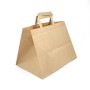 SHOPPER IN CARTA AVANA Base larga Mis.32+21x28h Maniglia piatta PZ.250