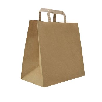 SHOPPER IN CARTA AVANA "base larga" 26+17x29 (ct.5) PZ.50