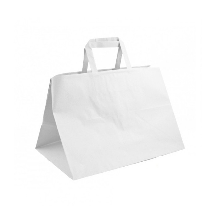 SHOPPER IN CARTA BIANCA "base larga" 28+17x29h (ct.5) PZ.50