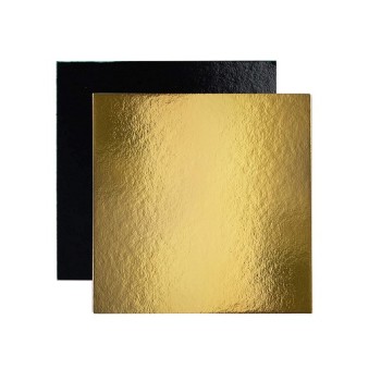 PIATTO ALA QUADRATO ORO/NERO 26X26 KG.10