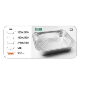 VASCHETTA ALLUMINIO 8 PORZ X COP "ICONT" (ct.4) PZ.100
