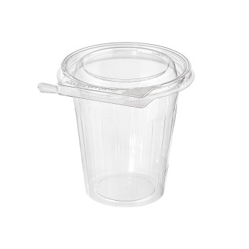 CONTENITORE "BICCHIERE" IN PET ml.470 C/COP PIATTO INCERNIERATO PZ.340