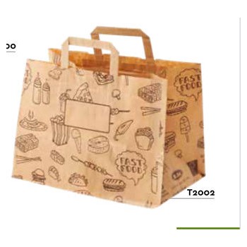 SHOPPER IN CARTA AVANA DECORATA "base larga" 32+20x23h PZ.50