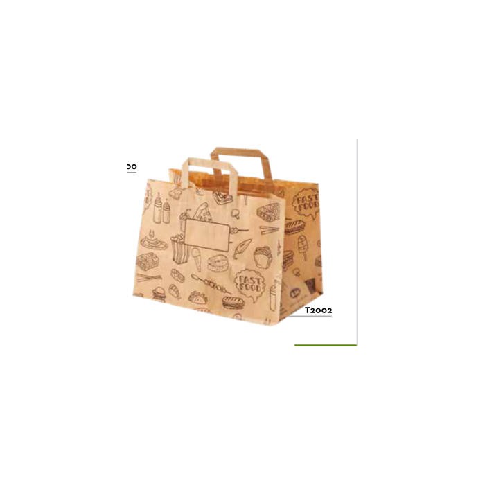 SHOPPER IN CARTA AVANA DECORATA "base larga" 32+20x23h PZ.50