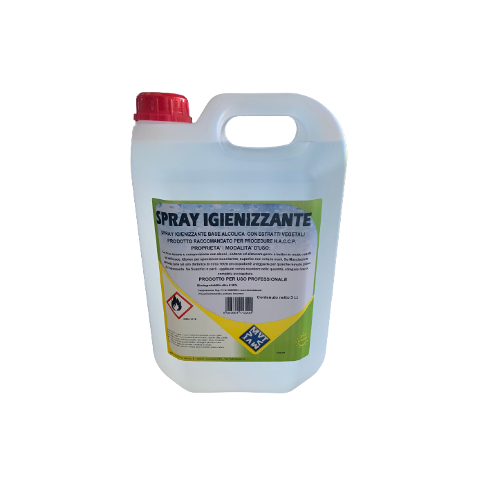 SPRAY IGIENIZZANTE ALCOLICO S/RISCIACQUO (ct.4) LT.5