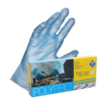 GUANTI POLYPRO BLU in TPE (x alimenti) MIS. XS PZ. 100
