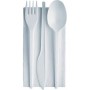 TRIS POSATE BIANCO (forchetta+coltello+cucchiaio) + TOV.LO 1V PZ.900