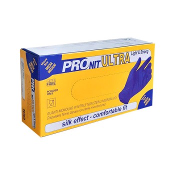 "PRONIT ULTRA LIGHT&STRONG GUANTI NITRILE BLU S/TALCO "gr.3" (XL) PZ.100