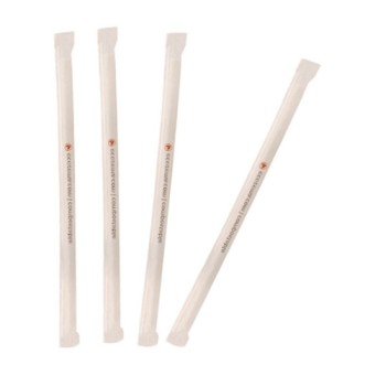400 Pezzi – Cannuccia Biocompostabile Flex Nera 24/5 "Imbustate Singolarmente", Ecologiche e Monouso, Ideali per Bar e Eventi