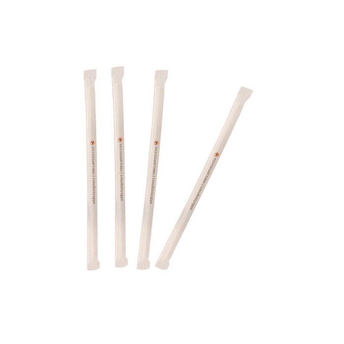 400 Pezzi – Cannuccia Biocompostabile Flex Nera 24/5 "Imbustate Singolarmente", Ecologiche e Monouso, Ideali per Bar e Eventi