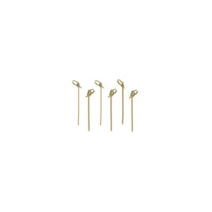 100 Pezzi – Stecchino Bamboo con Nodo “Florida” 12 cm, Naturale ed Elegante, Ideale per Finger Food, Aperitivi e Buffet