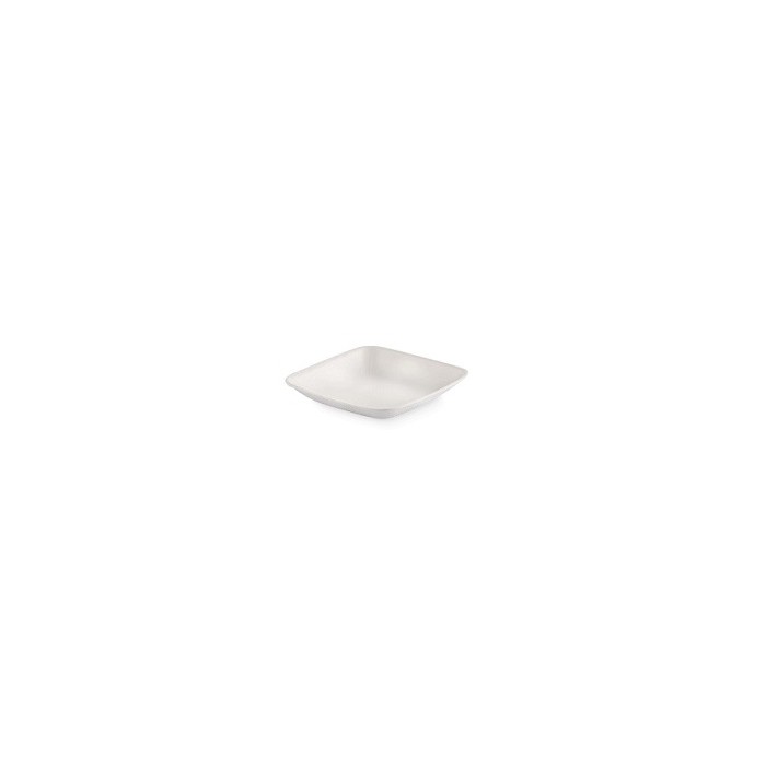 50 Pezzi – Piattino Finger Quadrato Bianco in Polpa 6,5x6,5 cm, Compostabile ed Elegante, Ideale per Finger Food