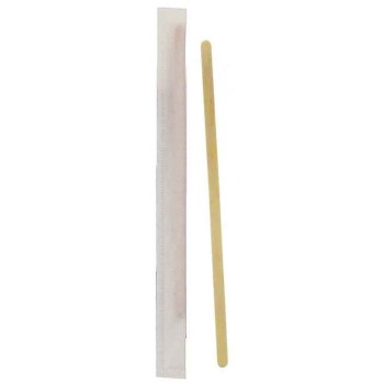500 Pezzi – Palettina Cappuccino in Legno 18 cm "Imbustate Singolarmente", Ecologiche e Resistenti, Ideali per Bevande Calde