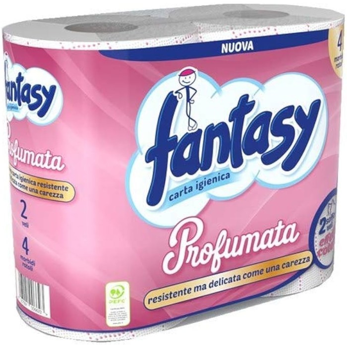 60 Pezzi - Carta Igenica Fantasy 4 Rotoli Profumata, 200 Strappi per Rotolo