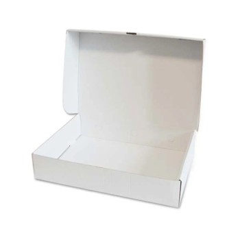 100 Pezzi - Scatola Asporto Bianca con Coperchio "per paste/dolci" 24x39x7,5h