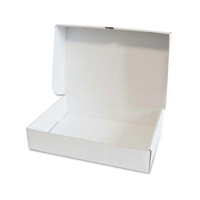 100 Pezzi - Scatola Asporto Bianca con Coperchio "per paste/dolci" 24x39x7,5h