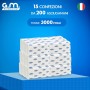 3000 Pezzi - Asciugamani di Carta Monouso, Piegati a Z, 24x21.5 cm, 2 Veli, 100% Cellulosa