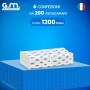 1200 Pezzi - 6 Confezioni di Asciugamani Monouso 24x21,5 cm con Piegatura a Z "2 Veli" in Pura Cellulosa