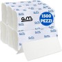 1500 Asciugamani Monouso Bulkysoft - 2 Veli in Pura Cellulosa - 6 Confezioni da 250 Pz - Piegatura a V - 21x21 cm
