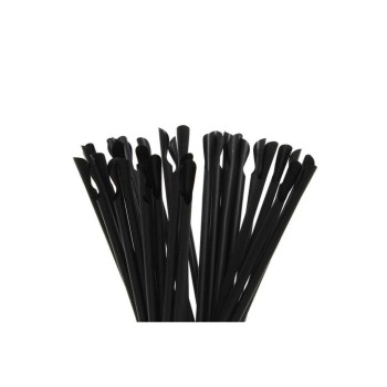250 Pezzi – Cannuccia Granita con Becco Biocompostabile Nera 20 cm, Ecologiche e Monouso, Ideali per Granite